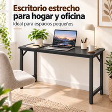 Escritorio para Ordenador, Mesa Escritorio Estrecha para Habitación Pequeña, Escritorio Habitación y Oficina en Casa, Mesa de Estudio para Teletrabajo, Escritorios para Habitación, Escritorio Pequeño para Dormitorio, Diseño Compacto para Espacios Pequeños