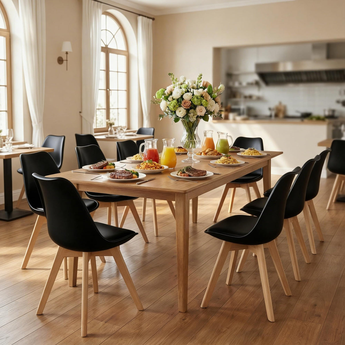 MIMOCASA Sillas de Comedor, Pack 4 Sillas Comedor Nórdico, 43×38×76cm