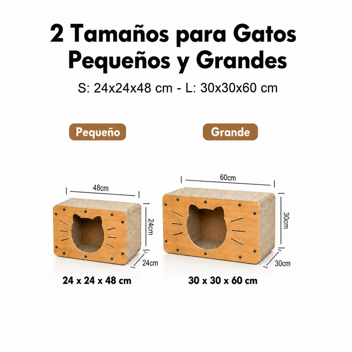 Rascador para Gatos de Cartón, Casa para Gatos Cartón Grande Doble Capa, Resistente y Multifuncional para Rascar, Descansar y Esconderse, Protege los Muebles