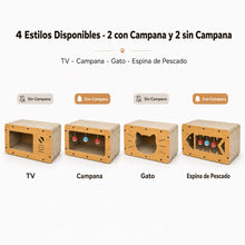 Rascador para Gatos de Cartón, Casa para Gatos Cartón Grande Doble Capa, Resistente y Multifuncional para Rascar, Descansar y Esconderse, Protege los Muebles
