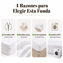Funda Protector de Colchón Cremallera 360°, Funda Transpirable Suave de Microfibra con Cierre Lateral, Cubrecolchón Antideslizante con Correas Esquineras, Protege tu Colchón del Polvo, Manchas, Mascotas y Ácaros