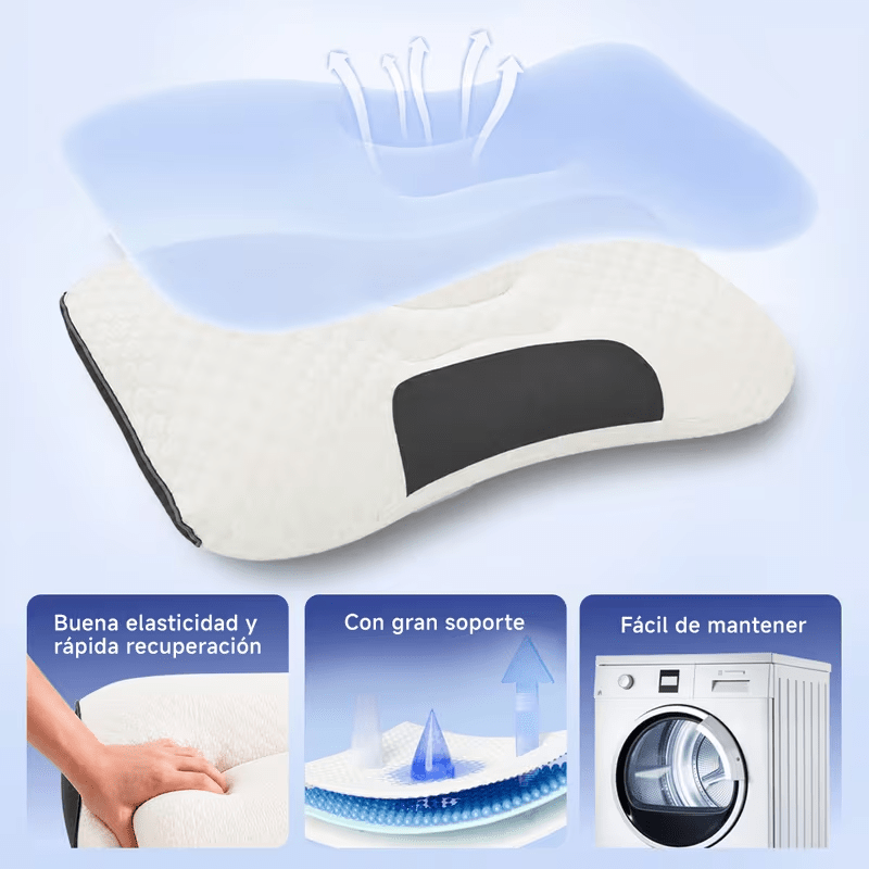 1/2/4 Piezas Almohada Cervical Ergonómica 63×39cm, Soporte Suave para Cuello y Hombros, Diseño Contorneado con Relleno Transpirable, Almohada para Dormir de Lado o Boca Arriba, Cómoda para Descanso Diario, Ideal para Dormitorio y Hogar
