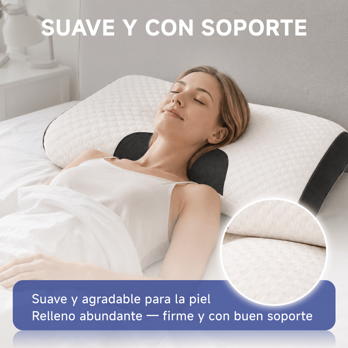 1/2/4 Piezas Almohada Cervical Ergonómica 63×39cm, Soporte Suave para Cuello y Hombros, Diseño Contorneado con Relleno Transpirable, Almohada para Dormir de Lado o Boca Arriba, Cómoda para Descanso Diario, Ideal para Dormitorio y Hogar