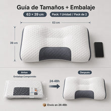 1/2/4 Piezas Almohada Cervical Ergonómica 63×39cm, Soporte Suave para Cuello y Hombros, Diseño Contorneado con Relleno Transpirable, Almohada para Dormir de Lado o Boca Arriba, Cómoda para Descanso Diario, Ideal para Dormitorio y Hogar