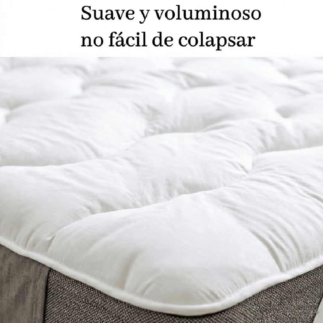 Sobrecolchón acolchado extra suave, topper de colchón grueso y voluminoso con relleno transpirable, bandas elásticas en las esquinas para un ajuste estable, mejora el confort del sueño, compatible con camas 90×200,105×200,135×200,150×200,180×200 cm