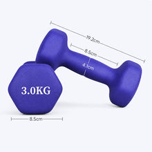 Mancuernas Pequeñas 1 kg 2 kg 3 kg para Mujer y Hombre, Set de 6 Piezas 2 x 1 kg + 2 x 2 kg + 2 x 3 kg con Soporte, Pesas Hexagonales de Mano con Agarre Cómodo, Juego de Pesas Ligeras para Fitness,, Yoga, Pilates, Aeróbic