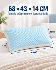 Almohadas para Cama 1/2/4 Unidades, Almohada Suave y Transpirable, Relleno de Almohada, Almohada de Fibra de Poliéster, Tejido Texturizado de Puntos en Relieve, 68 × 43 × 14 cm, para Primavera, Verano, Otoño e Invierno, Dormitorio, Hotel, Sofá y Viaje