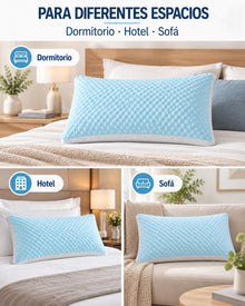 Almohadas para Cama 1/2/4 Unidades, Almohada Suave y Transpirable, Relleno de Almohada, Almohada de Fibra de Poliéster, Tejido Texturizado de Puntos en Relieve, 68 × 43 × 14 cm, para Primavera, Verano, Otoño e Invierno, Dormitorio, Hotel, Sofá y Viaje