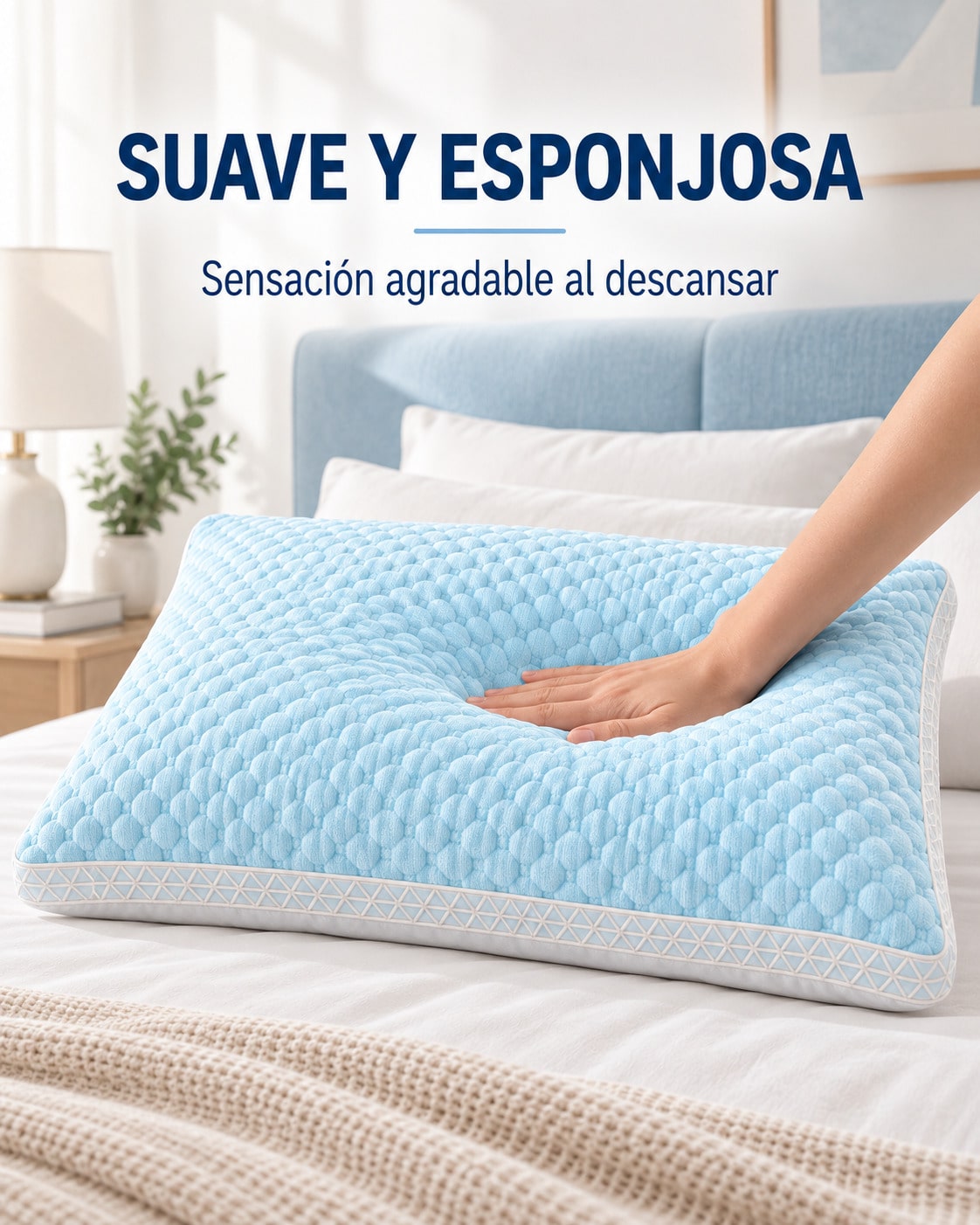 Almohadas para Cama 1/2/4 Unidades, Almohada Suave y Transpirable, Relleno de Almohada, Almohada de Fibra de Poliéster, Tejido Texturizado de Puntos en Relieve, 68 × 43 × 14 cm, para Primavera, Verano, Otoño e Invierno, Dormitorio, Hotel, Sofá y Viaje