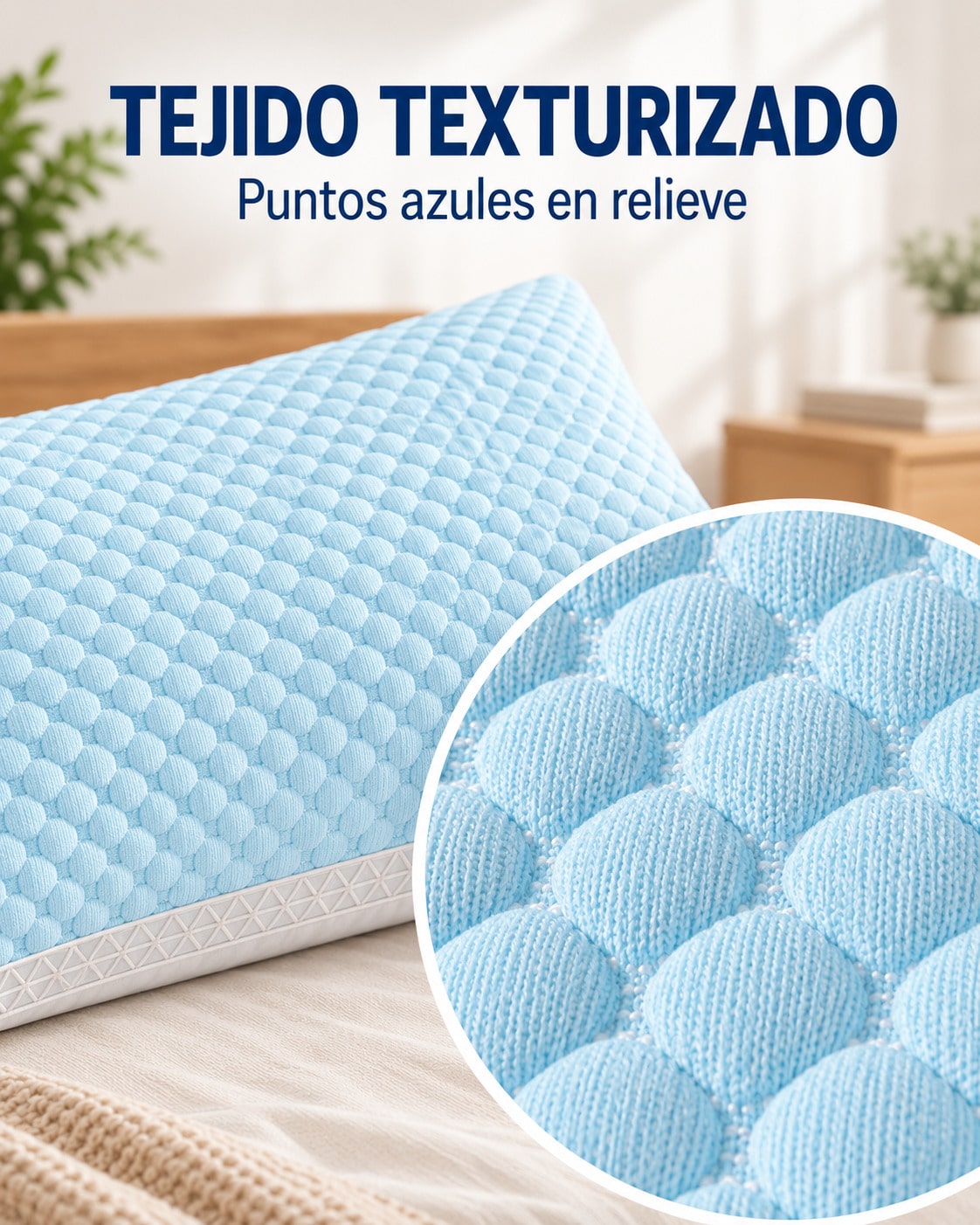 Almohadas para Cama 1/2/4 Unidades, Almohada Suave y Transpirable, Relleno de Almohada, Almohada de Fibra de Poliéster, Tejido Texturizado de Puntos en Relieve, 68 × 43 × 14 cm, para Primavera, Verano, Otoño e Invierno, Dormitorio, Hotel, Sofá y Viaje