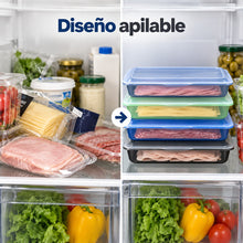 Set de 4/8 Porta Embutidos Herméticos, Tupper para Fiambre con Tapa Transparente, Fiambreras Apilables para Nevera, Cajas de Almacenamiento de Alimentos para Jamón, Queso, Chorizo, Salchichas y Carne Cortada