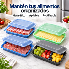 Set de 4/8 Porta Embutidos Herméticos, Tupper para Fiambre con Tapa Transparente, Fiambreras Apilables para Nevera, Cajas de Almacenamiento de Alimentos para Jamón, Queso, Chorizo, Salchichas y Carne Cortada