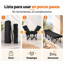 Cama de Camping Plegable para Adultos, Cama Plegable Portátil con Bolsa de Transporte, Cama Auxiliar de Viaje para Camping, Playa, Jardín, Oficina y Hogar, Cama Exterior Multifuncional para Descanso Interior y Exterior