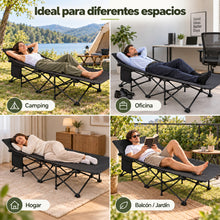 Cama de Camping Plegable para Adultos, Cama Plegable Portátil con Bolsa de Transporte, Cama Auxiliar de Viaje para Camping, Playa, Jardín, Oficina y Hogar, Cama Exterior Multifuncional para Descanso Interior y Exterior