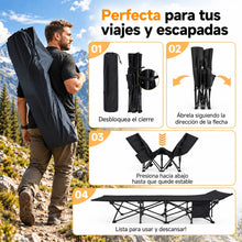 Cama de Camping Plegable para Adultos, Cama Plegable Portátil con Bolsa de Transporte, Cama Auxiliar de Viaje para Camping, Playa, Jardín, Oficina y Hogar, Cama Exterior Multifuncional para Descanso Interior y Exterior