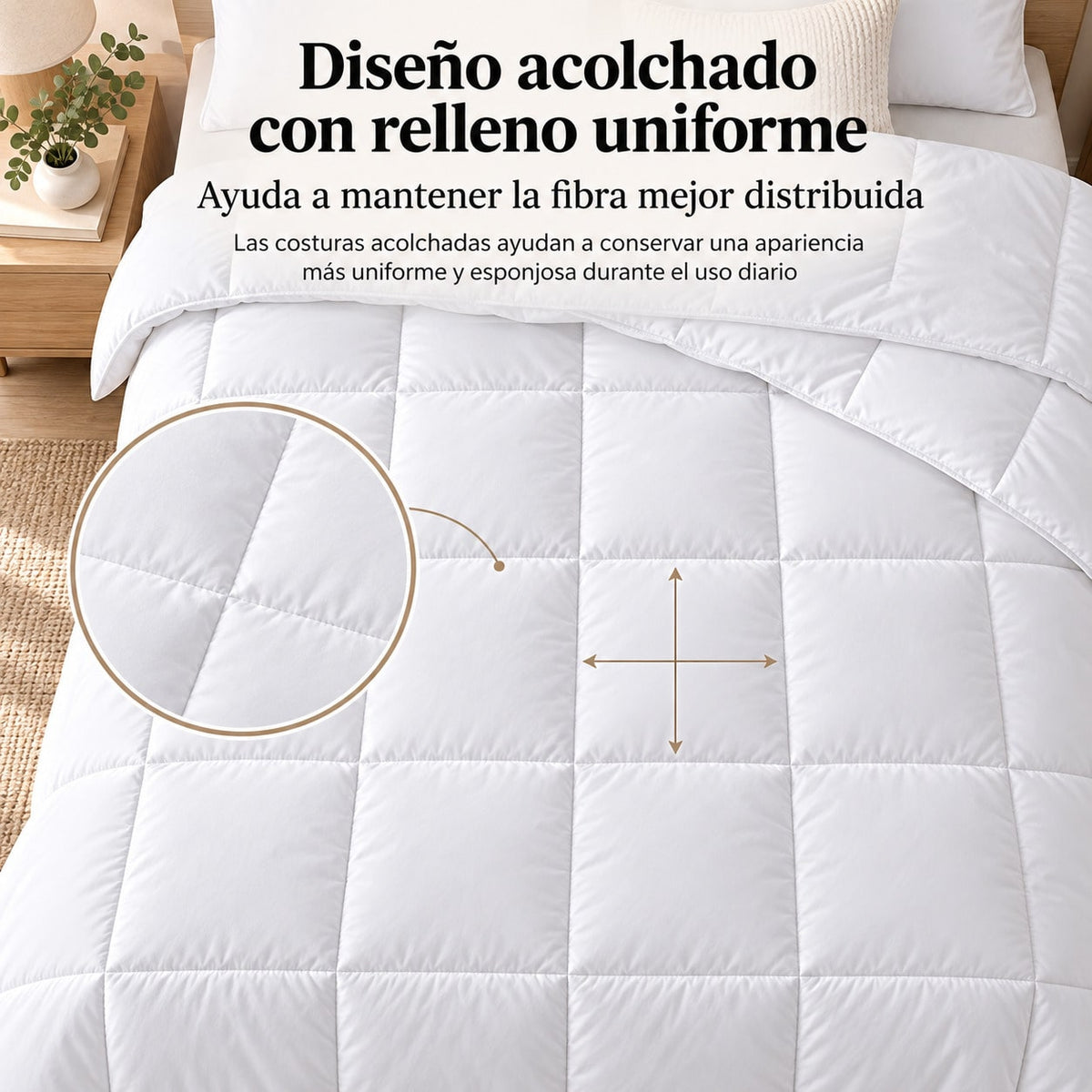Edredón Nórdico Alternativo al Plumón Blanco, Edredón con Relleno Incluido para Cama 90/105/135/150/180, Edredones de Cama 150, Relleno Nórdico Suave y Confortable, Edredón Acolchado para Entretiempo, Otoño e Invierno, Gramajes 200/300/400 gr/m²