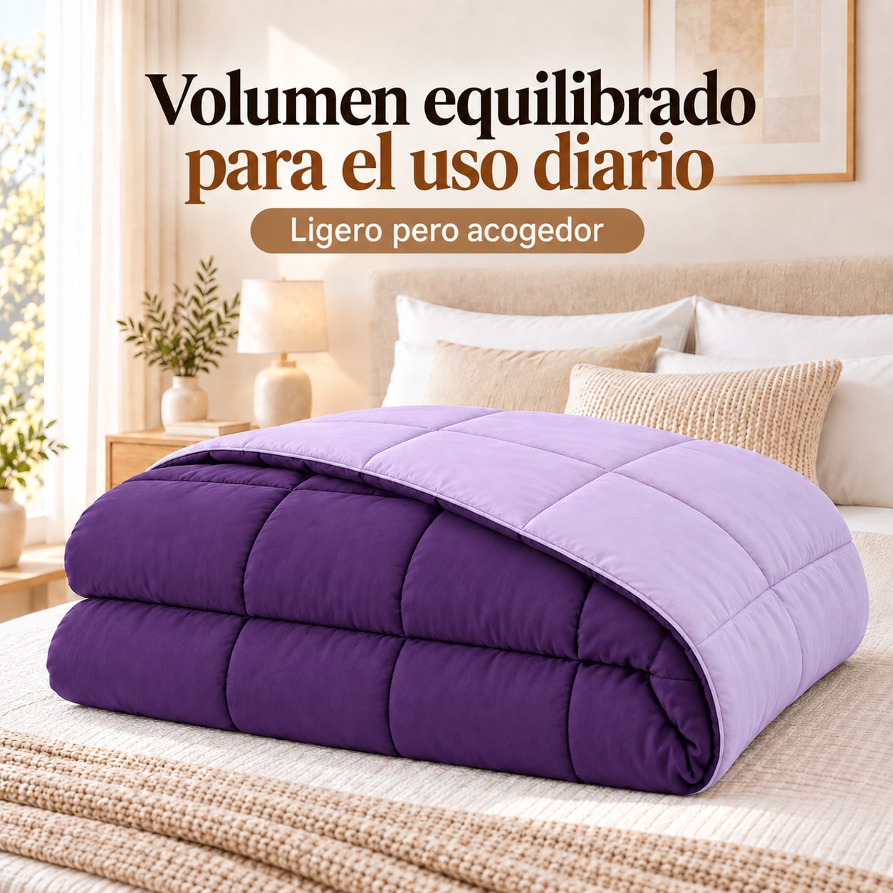 Edredón con Relleno Incluido, Edredón Nórdico Bicolor Reversible 240 g/m², Edredón Acolchado de Doble Cara para Otoño e Invierno Suave, Edredones de Cama 90/105/135/150/180 cm, Relleno Nórdico Suave y Confortable, Ropa de Cama para Dormitorio