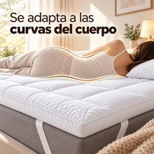 Protector de Colchón Grueso y Cálido, Cubrecolchón Extra Suave para Otoño e Invierno, Sobrecolchón Confortable Acolchado, Topper de Colchón Transpirable con Relleno Alternativo de Plumón 1200 g, Correas Elásticas