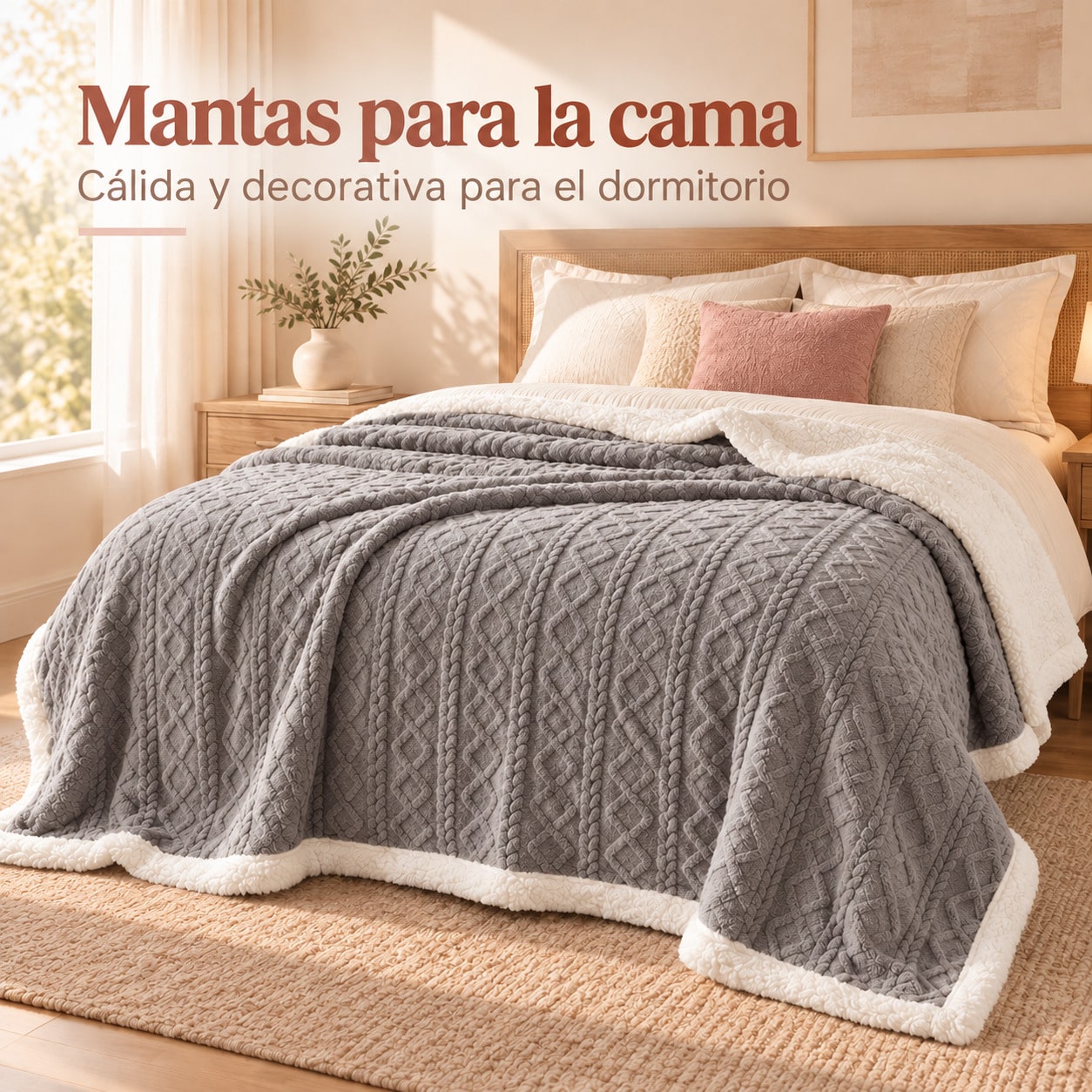 Manta para Sofá y Manta para Cama de Doble Capa, Mantas para Sofá y Mantas para la Cama, Manta Suave, Cálida, Mullida para Otoño e Invierno, Mantas de Invierno para Dormitorio y Salón, Manta de Cama, Mantas Cálidas, Manta Decorativa, Decoración Habitación