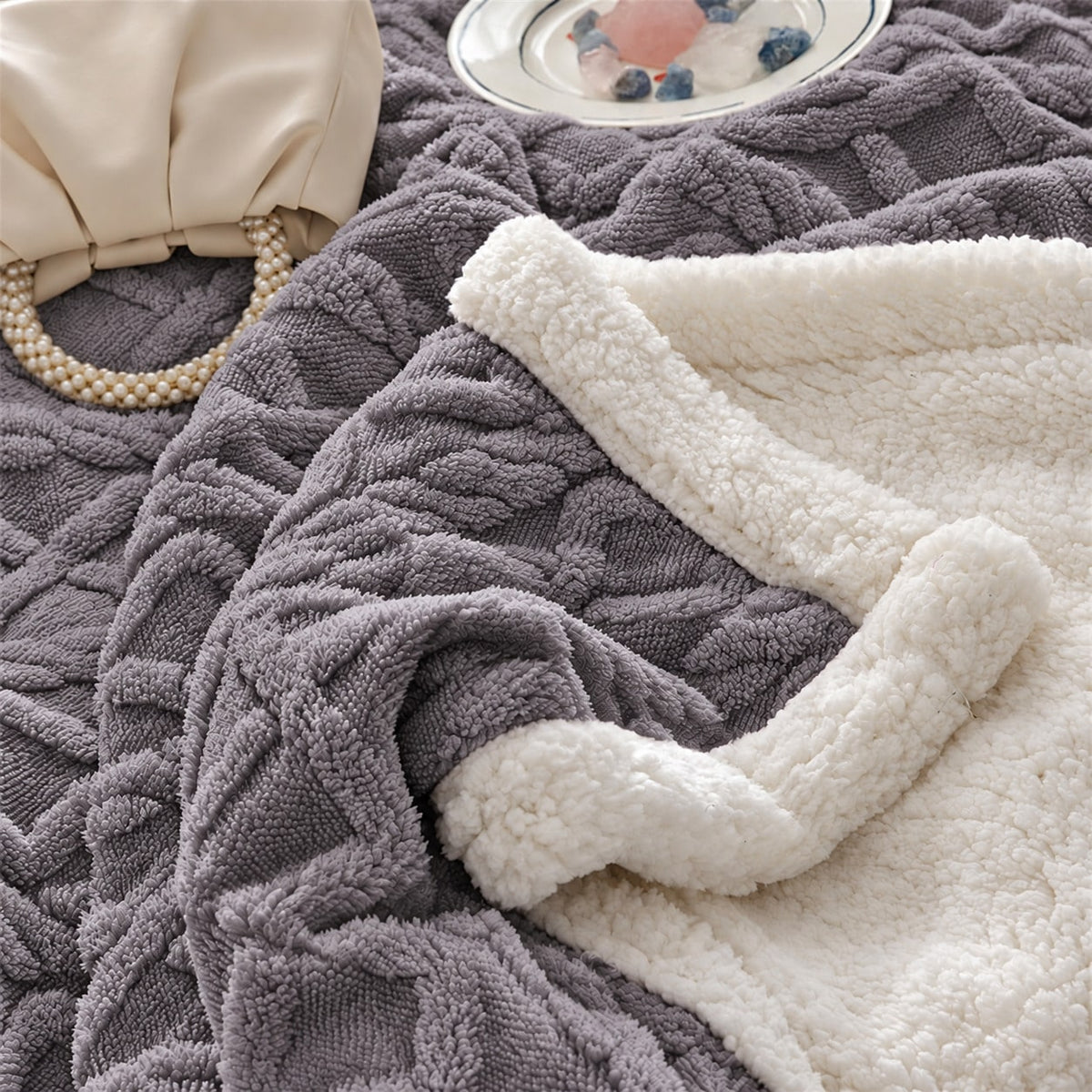 Manta para Sofá y Manta para Cama de Doble Capa, Mantas para Sofá y Mantas para la Cama, Manta Suave, Cálida, Mullida para Otoño e Invierno, Mantas de Invierno para Dormitorio y Salón, Manta de Cama, Mantas Cálidas, Manta Decorativa, Decoración Habitación