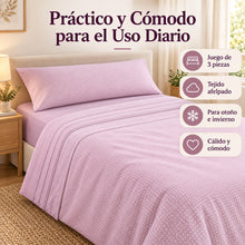 Juego de Sábanas de Invierno Completo 3 Piezas, Ropa de Cama de Tejido Afelpado Suave y Cálido para Otoño e Invierno, Incluye Funda Nórdica, Sábana Bajera Ajustable y Funda de Almohada, para Camas 90/105/135/150/180 cm