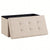 Puff Almacenaje Plegable con Tapa Acolchada, Baúl de Almacenaje de Tela, Banco Almacenaje Tapizado, Taburete Reposapiés para Sofá, Asiento Auxiliar con Espacio de Almacenamiento, Caja Organizadora para Mantas, Ropa y Juguetes, Mueble Auxiliar para Salón