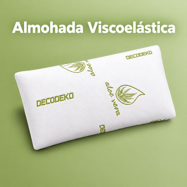 Almohada Viscoelástica de Espuma con Memoria, Almohadas para Cama con Funda de Aloe Vera, Almohada para Dormir Suave y Transpirable, Núcleo de Memory Foam de Adaptación Progresiva, 30x50/40x70/40x75/40x80/40x90 cm, Altura 13 cm, 1/2/4 Piezas