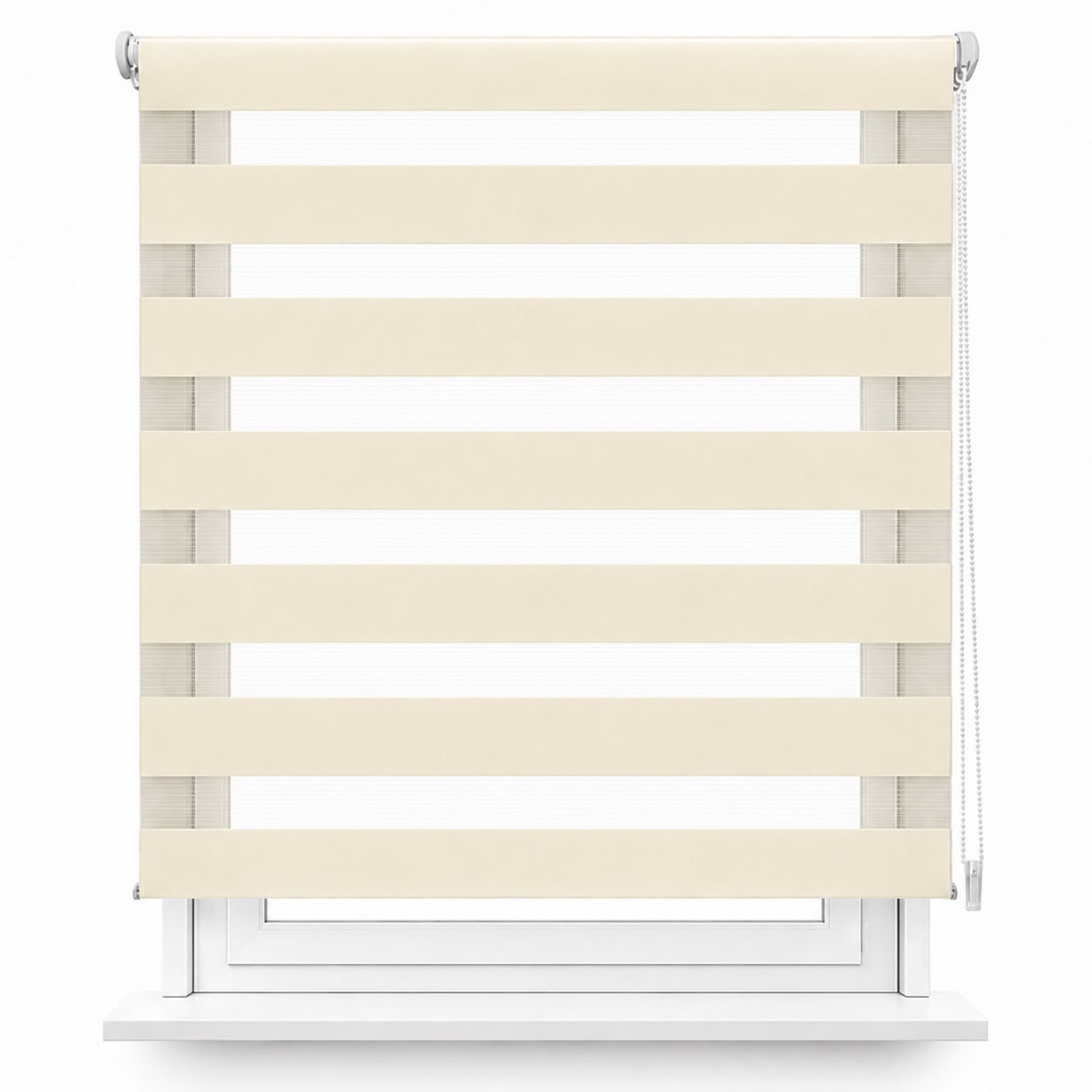 Estor Enrollable Noche y Día de Doble Capa, Estores para Ventanas Sin Taladrar, Cortinas Opacas para el Sol con Regulación de Luz, Cortinas para Dormitorio, Salón y Cocina, Persiana Enrollable Día y Noche, Libre Parada