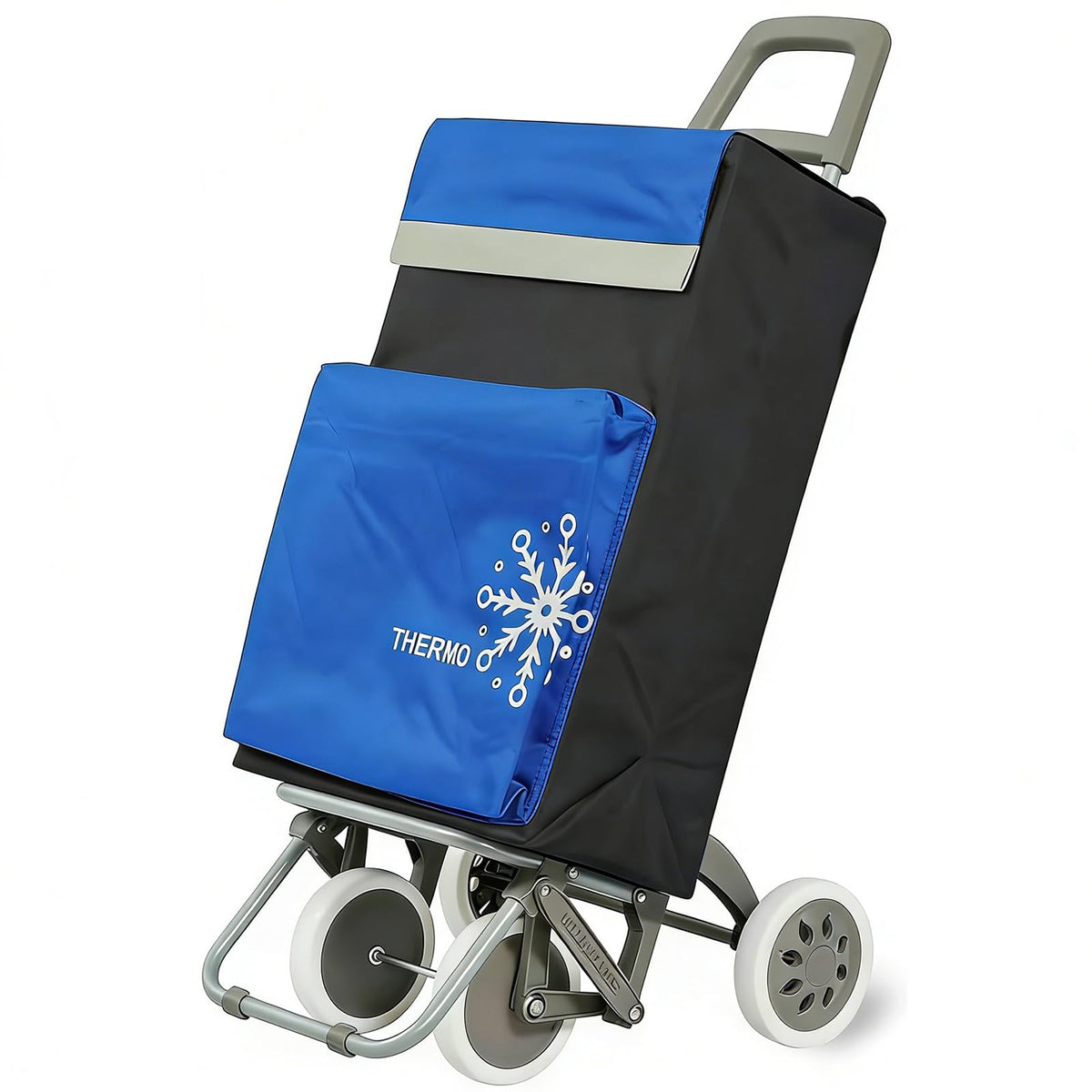 Carro de Compra Plegable Ligero, Bolsa Térmica, 100x41x33cm, 40 litros, 4 Ruedas, Embalado con Cartón Reforzado
