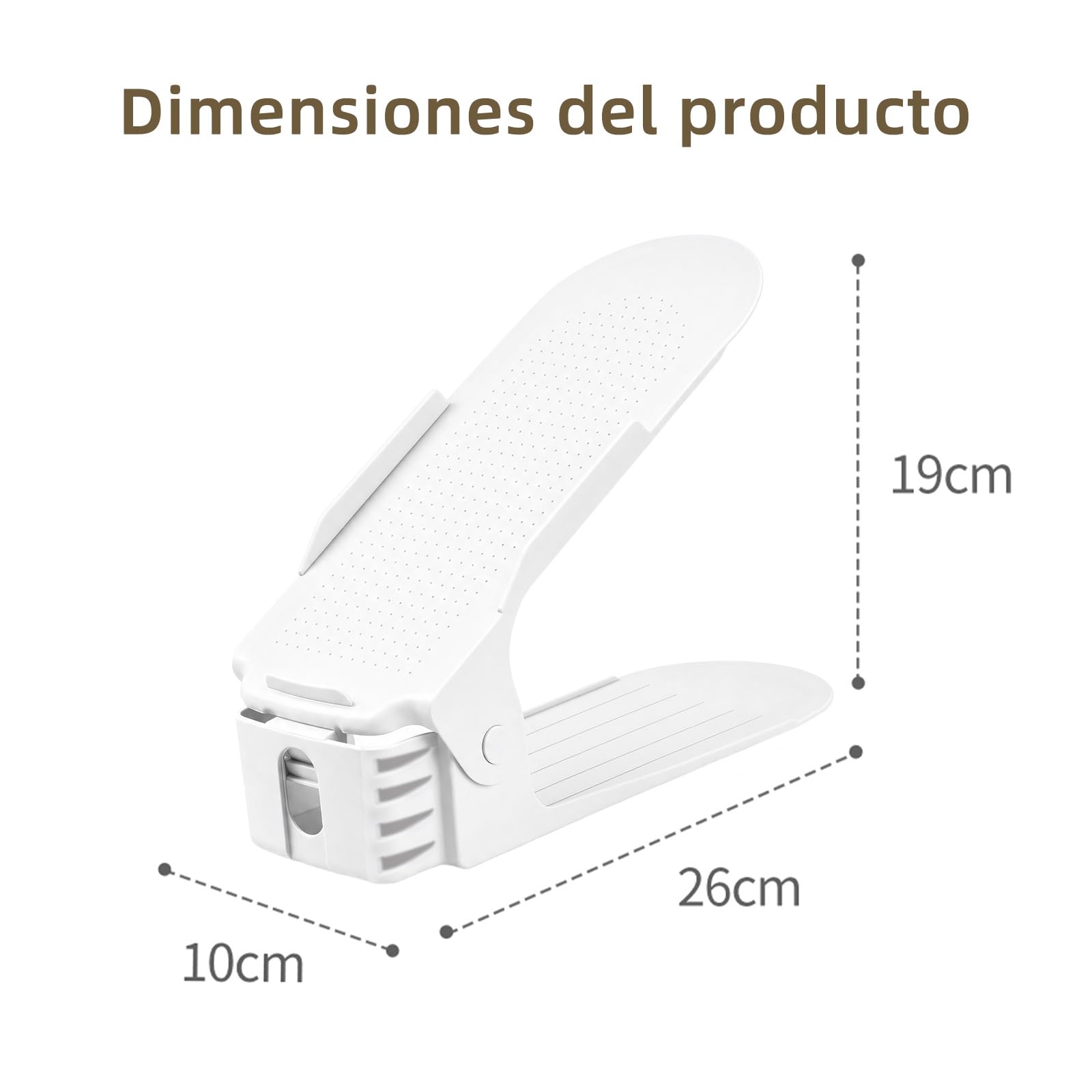 10 Pcs Organizador Zapatos, Apilador de Zapatos Ajustable, Plástico