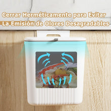 MIMOCASA Cubo de Basura Colgante 9L, Cubo Basura de Plástico con Tapa