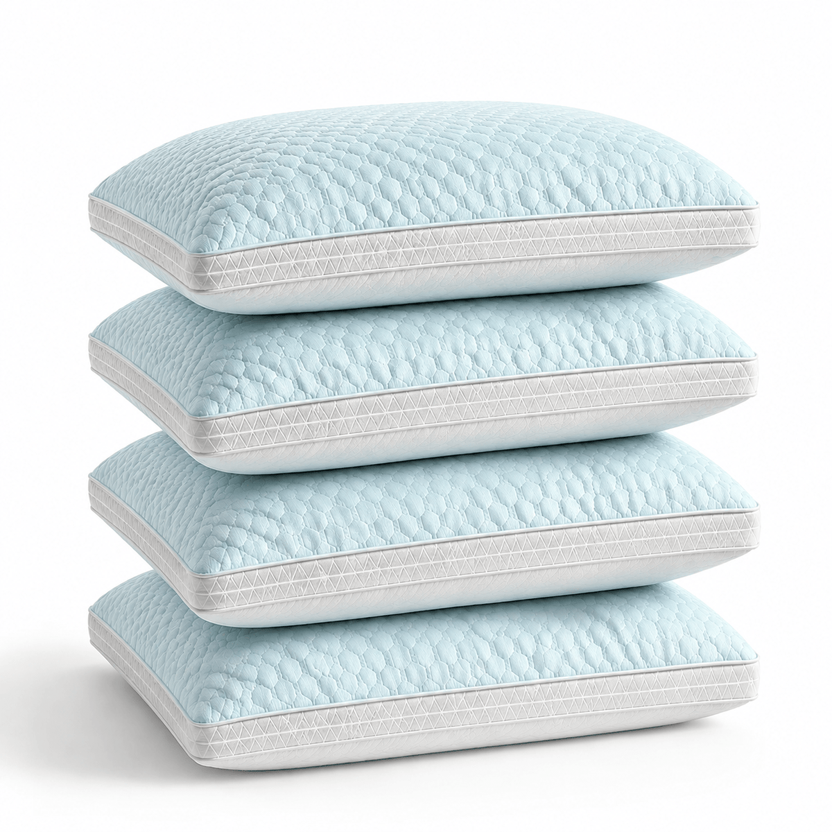 Almohadas para Cama 1/2/4 Unidades, Almohada Suave y Transpirable, Relleno de Almohada, Almohada de Fibra de Poliéster, Tejido Texturizado de Puntos en Relieve, 68 × 43 × 14 cm, para Primavera, Verano, Otoño e Invierno, Dormitorio, Hotel, Sofá y Viaje