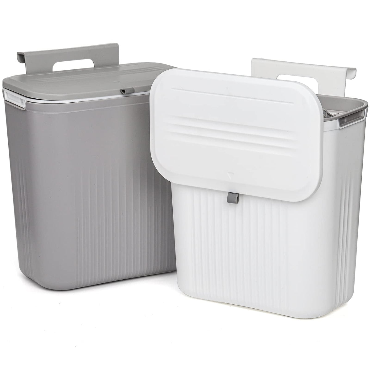 MIMOCASA Cubo de Basura Colgante 9L, Cubo Basura de Plástico con Tapa