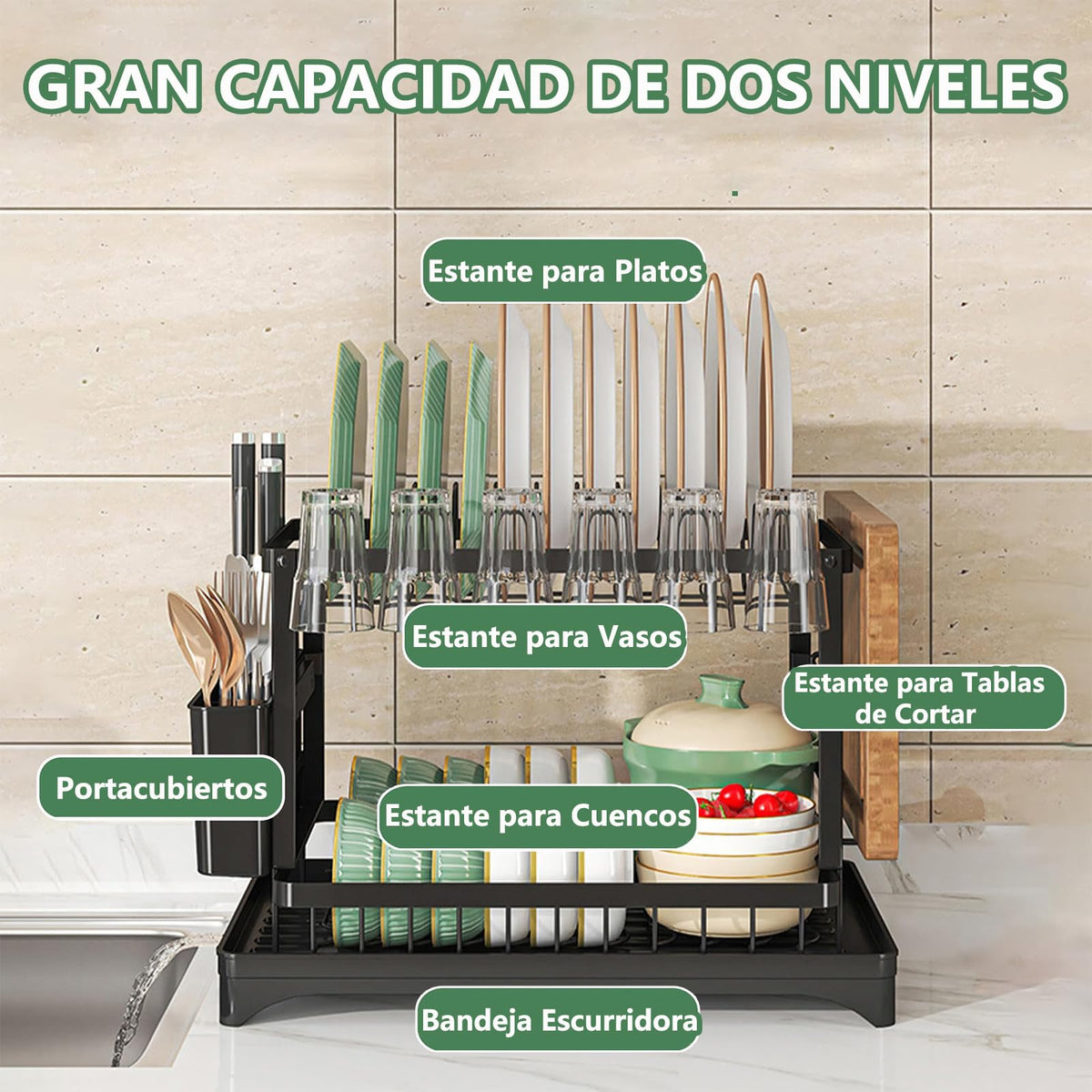 MIMOCASA Escurreplatos sobre Fregadero