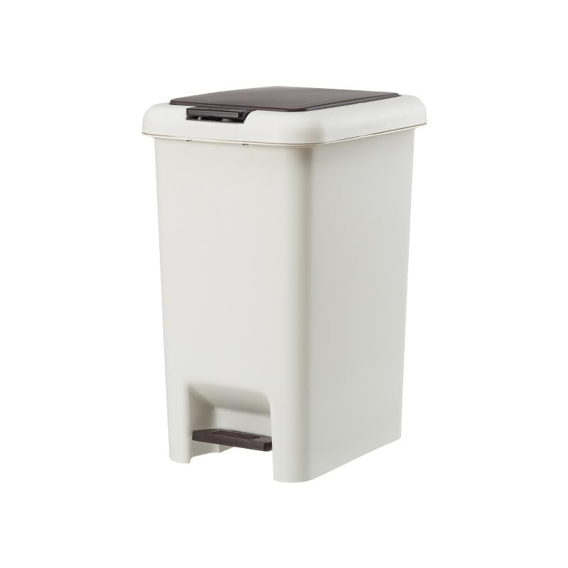 MIMOCASA Cubo para Baño : Cubo Basura Baño con Tapa a Presión y Pedal, Papelera Baño para Cocina, Baño, Sala de Estar, Oficina, Lugar Estrecho, Asa de Transporte Portátil