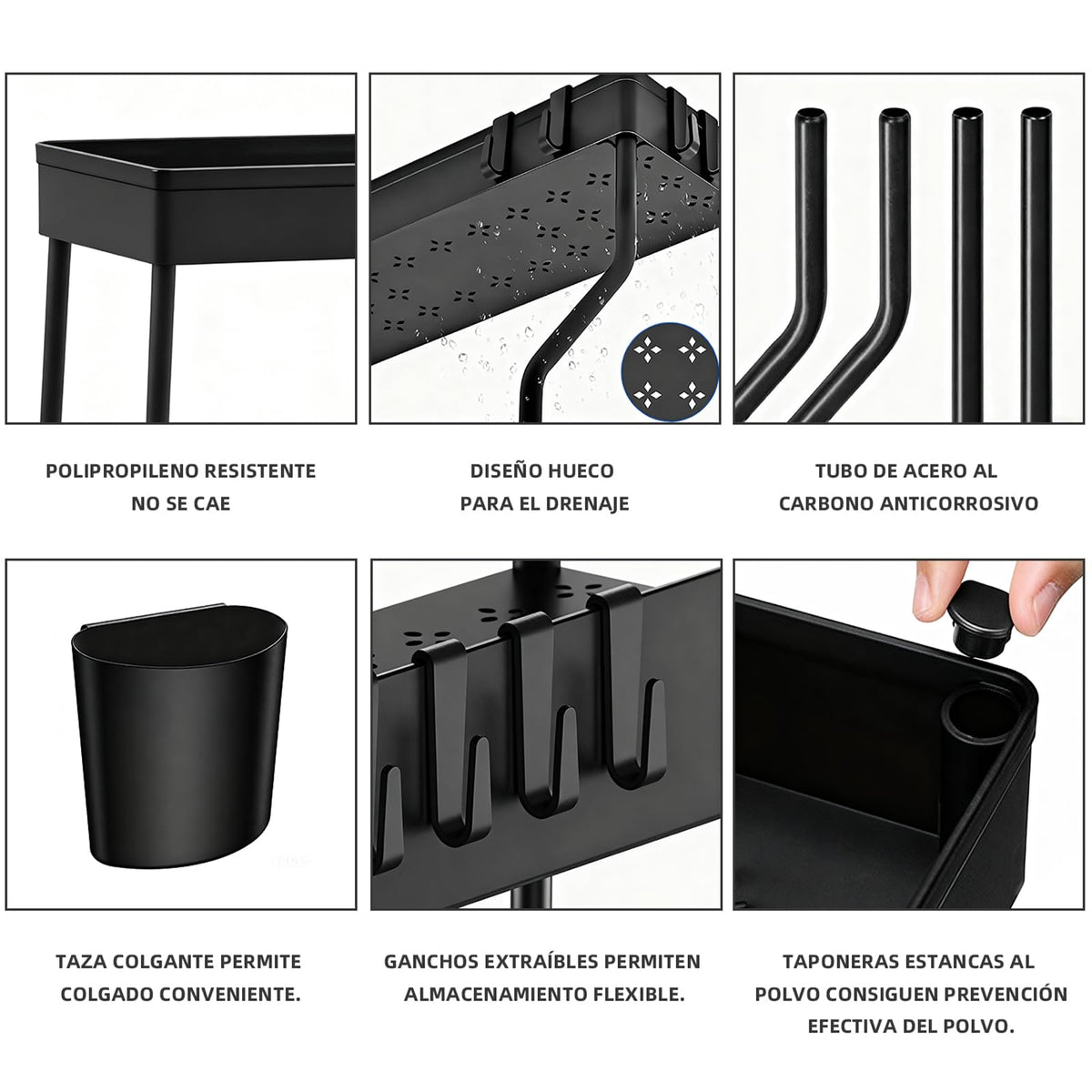 MIMOCASA Organizador Bajo Fregadero Cocina y Baño, 2 Pcs Extraíble Estante