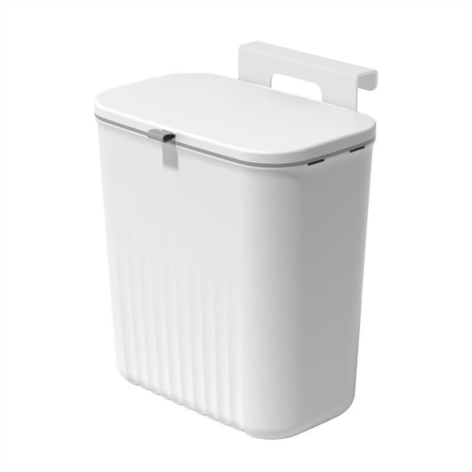 MIMOCASA Cubo de Basura Colgante 9L, Cubo Basura de Plástico con Tapa
