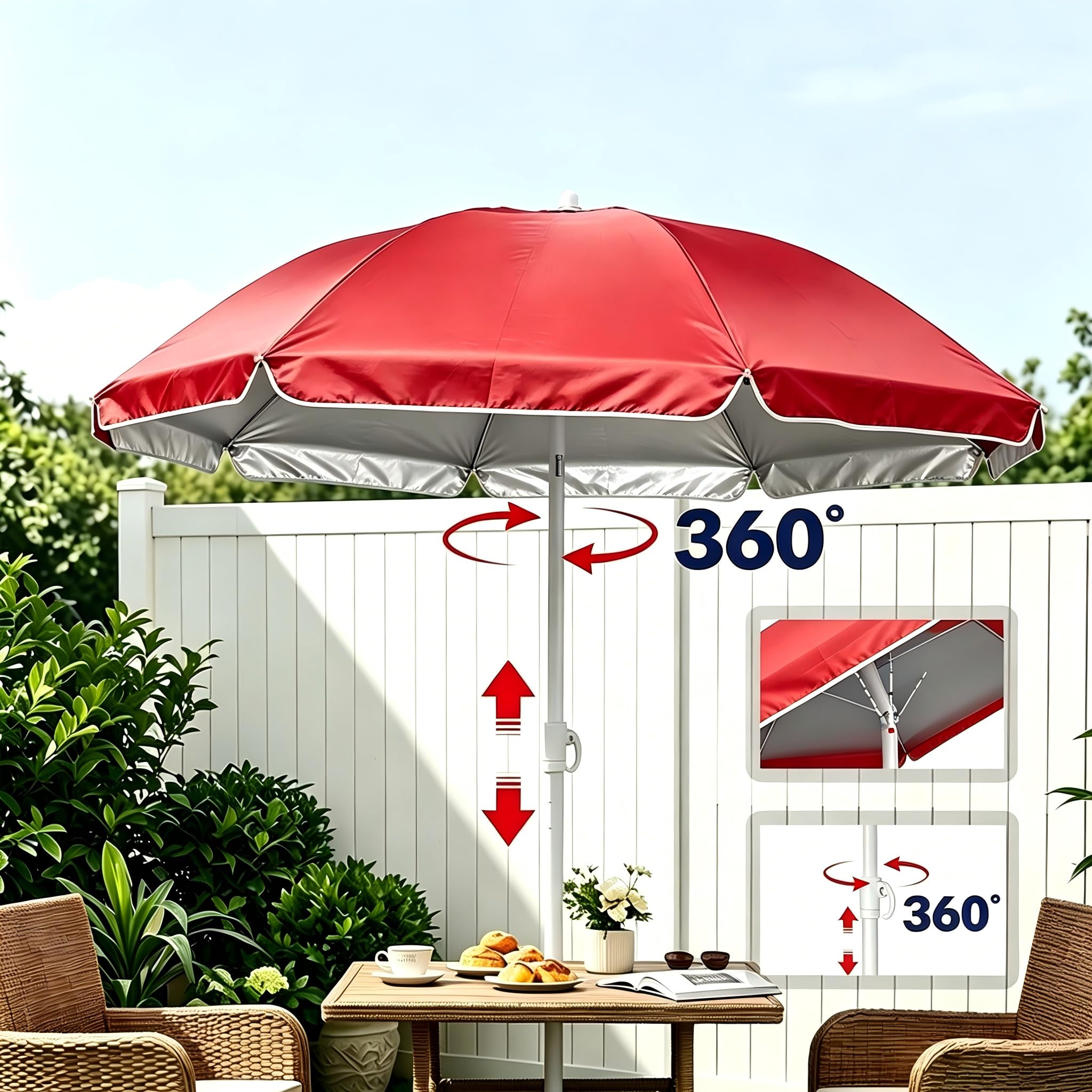 Sombrilla Playa, Protección UV+50, Sombrilla Antiviento, Soporte Metálico