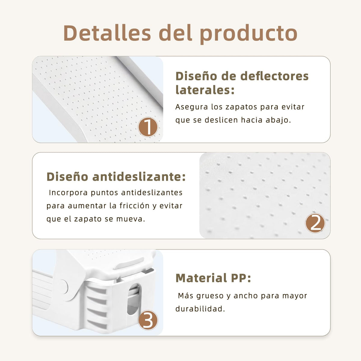 10 Pcs Organizador Zapatos, Apilador de Zapatos Ajustable, Plástico