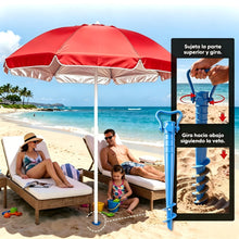Sombrilla Playa, Protección UV+50, Sombrilla Antiviento, Soporte Metálico