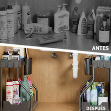 MIMOCASA Organizador Bajo Fregadero Cocina y Baño, 2 Pcs Extraíble Estante