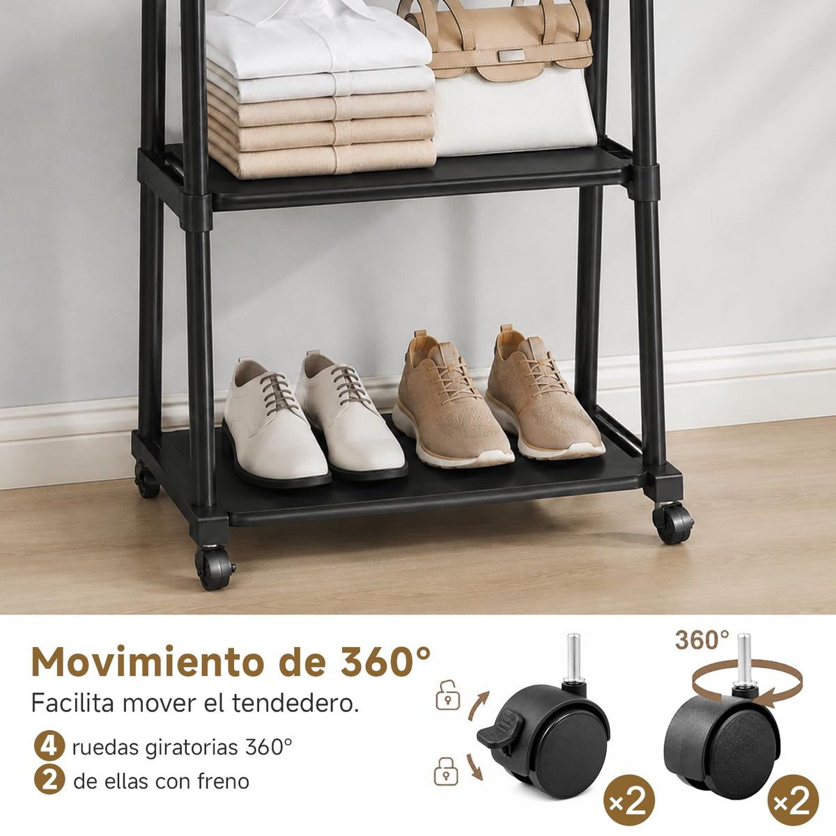 MIMOCASA Perchero burro con barra extensible