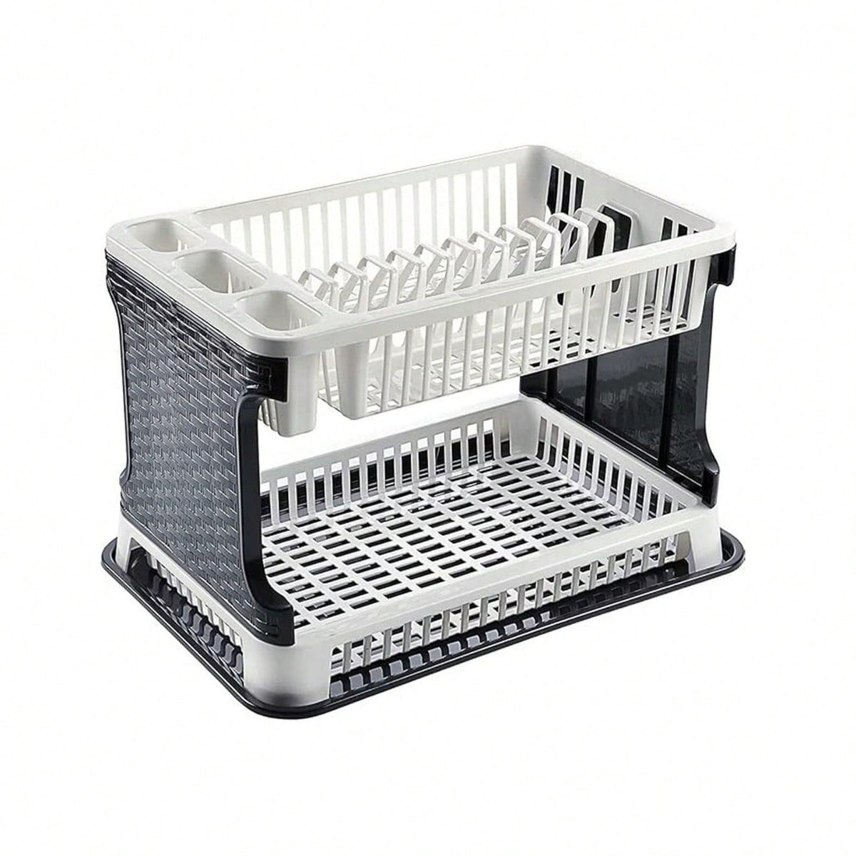 MIMOCASA Escurridor de Platos Anti-óxido Soporte para Cubiertos Rejilla para secar Platos, Escurridor de Platos de Plástico para Cocina