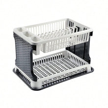 MIMOCASA Escurridor de Platos Anti-óxido Soporte para Cubiertos Rejilla para secar Platos, Escurridor de Platos de Plástico para Cocina
