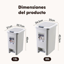 MIMOCASA Cubo para Baño : Cubo Basura Baño con Tapa a Presión y Pedal, Papelera Baño para Cocina, Baño, Sala de Estar, Oficina, Lugar Estrecho, Asa de Transporte Portátil