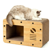 Rascador para Gatos de Cartón, Casa para Gatos Cartón Grande Doble Capa, Resistente y Multifuncional para Rascar, Descansar y Esconderse, Protege los Muebles