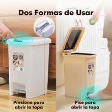 MIMOCASA Cubo para Baño : Cubo Basura Baño con Tapa a Presión y Pedal, Papelera Baño para Cocina, Baño, Sala de Estar, Oficina, Lugar Estrecho, Asa de Transporte Portátil