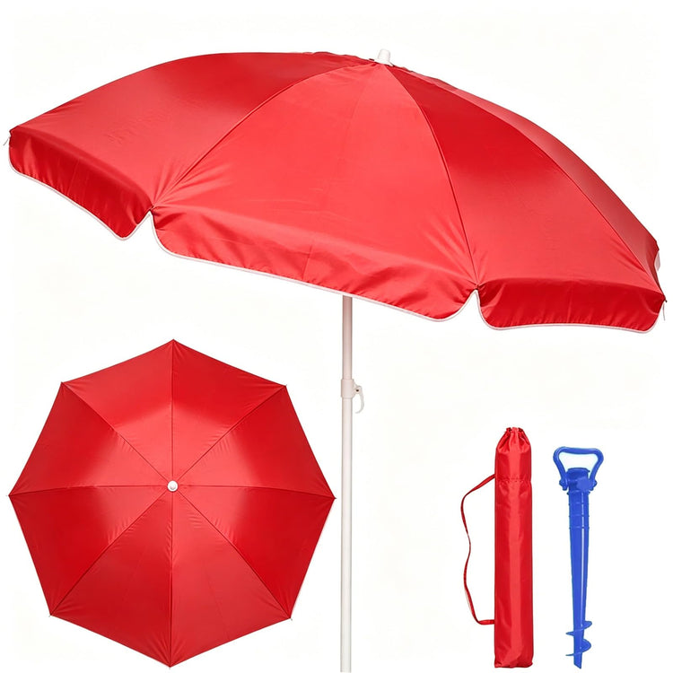 Sombrilla Playa, Protección UV+50, Sombrilla Antiviento, Soporte Metálico