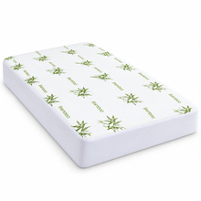 Protector de Colchón Impermeable de Fibra de Bambú, Transpirable y Suave, Sábana Bajera Ajustable 360°, Funda de Colchón para Cama 90/105/135/150/180x200 cm, Cubrecolchón Silencioso para Colchones de hasta 27 cm, Sábanas de Cama