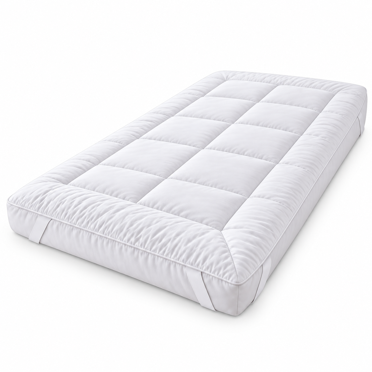 Protector de Colchón Grueso y Cálido, Cubrecolchón Extra Suave para Otoño e Invierno, Sobrecolchón Confortable Acolchado, Topper de Colchón Transpirable con Relleno Alternativo de Plumón 1200 g, Correas Elásticas